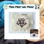 background wool; foreground felted wool snowflake