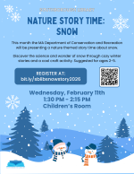 Snow Story Time flyer.