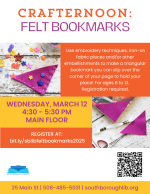 Crafternoon Felt Bookmarks flyer