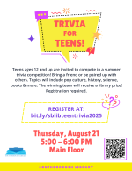 Teen Trivia flyer