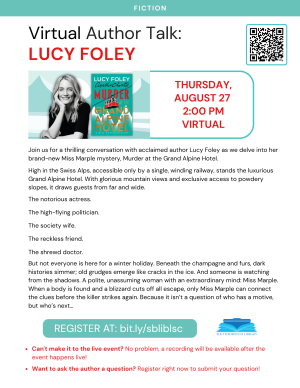 Virtual Author: Lucy Foley - Grand Alpine Hotel image