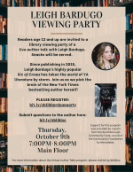 Leigh Bardugo Viewing Party flyer