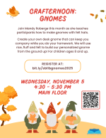 Crafternoon: Gnomes flyer