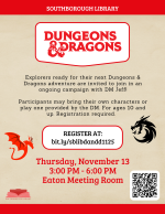 Dungeons and Dragons flyer