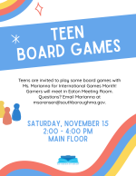 Teen Board Games flyer