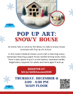 Pop Up Art: Snowy Houses flyer