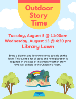 Outdoor Story Time flyer