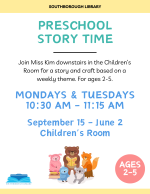 Preschool Story Time flyer
