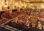 Interior shot of merchandise displays from inside Detroit's Hudson's department store.