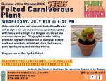 A needlefelted carniverous plant