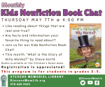 Kids Nonfiction Book Chat "What is the Story of Willy Wonka?" by Steve Korté Thursday 5/7 @ 4 pm gr