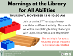 mornings at the library building activities