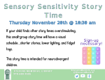 Flyer for Sensory Sensitive Story Time