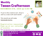 Tween crafternoon flyer