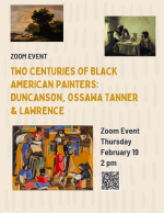 Images of artwork from 3 Blaack American Painters plus program details