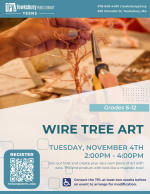 Join our host and create your very own piece of art with wire. The end product with look like a maje