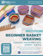 Learn how to weave a basic basket with us in this intro craft where we will be using cardboard templ
