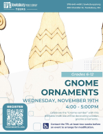 Celebrate the “Gnome-vember” with this adorable craft! We will be decorating wooden gnome orname