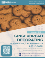 Decorate your own gingerbread with frosting and candy decorations to make it your own!