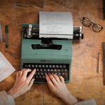 author writing typewriter nanorimo