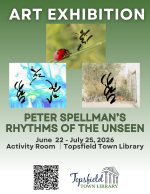 Poster noting Peter Spellman's exhibition