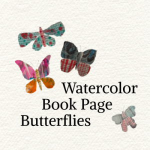 Watercolor Book Page Butterflies image