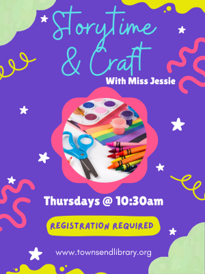 Storytime & Craft w/ Miss Jessie! image