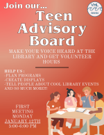 First meeting for the Teen Advisory Board