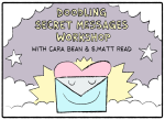 Doodle of a smiling envelope with a heart
