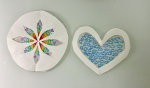 heart and snowflake suncatchers .