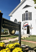 a photo of the sign for the Historical Society of Wells and Ogunquit.