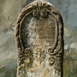 a decorated gravestone.