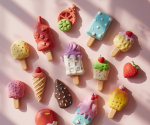 magnets that look like various ice cream cones.
