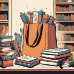 Tote bag overflowing with books