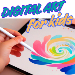 Digital art class for kids using iPads