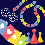 a dark background with game elements