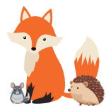 A fox, mouse, and hedgehog