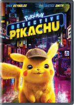 Pikachu standing in front of a cityscape.