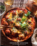 Book cover featuring a big bowl of meatballs covered in cheese.
