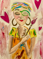 Self portrait of artist Paula Kay Kerouac
