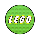 LEGO logo with brick background