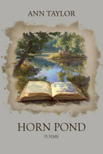 Cover of the poetry collection showing a watercolor scene of a pond with an open book at the bottom.