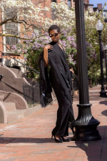 luna joachim black dress and scarf 400