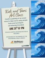 Kids and Teens Art Class Painting Ocean Waves Flyer