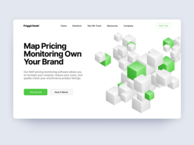 Hero section web block template for fintech, blockchain projects.
