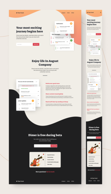 Сolourful landing page for the startup app