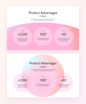 Colorful template with Mesh Gradient for product advantages' web block