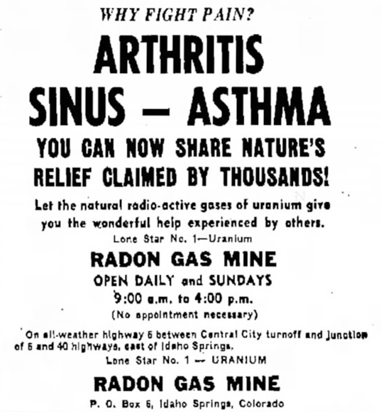 advertisement 1953 radon healing