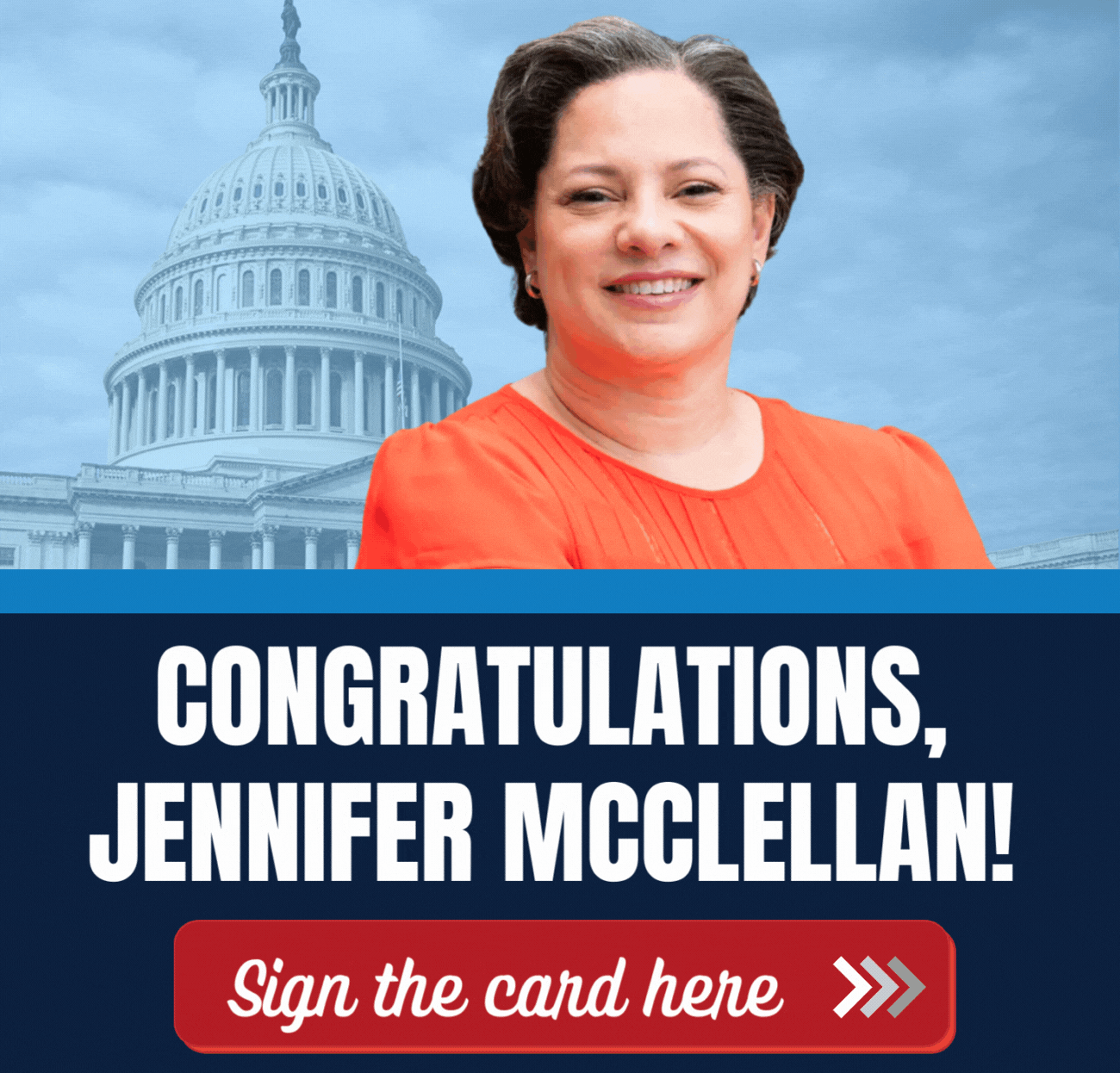 Congratulations Jennifer McClellan! Sign the card now >>