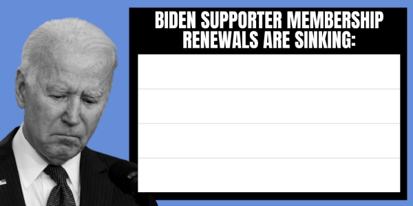 Biden Supporter Membership renewals are SINKING!